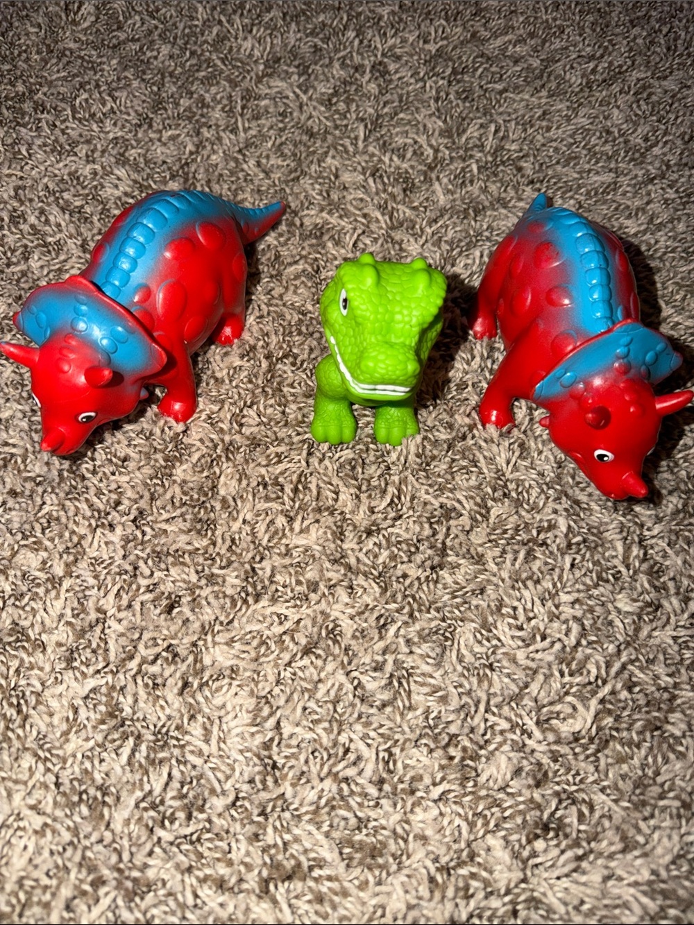 Red & Blue Triceratops and Green Dinosaur Toy - Kids Toys